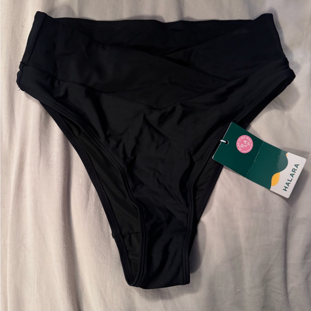 HALARA Black High-Rise Swim Bottom